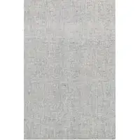 Photo of Blue and Ivory Wool Abstract Hand Tufted Area Rug