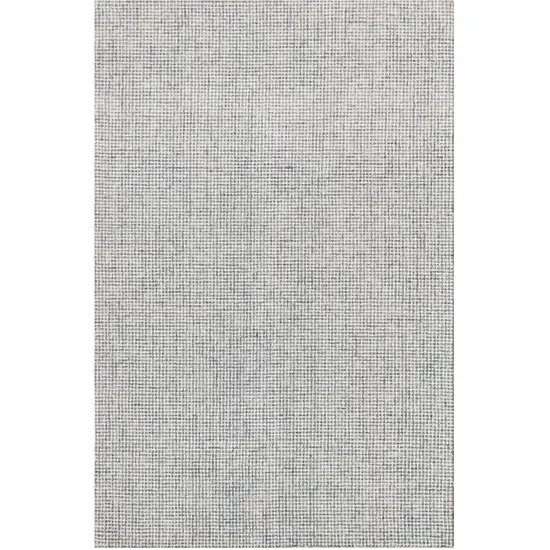 Blue and Ivory Wool Abstract Hand Tufted Area Rug Photo 2