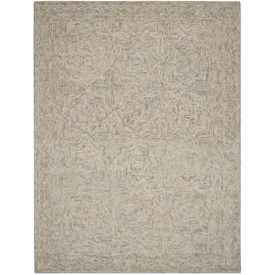 Blue and Ivory Wool Geometric Area Rug Photo 2