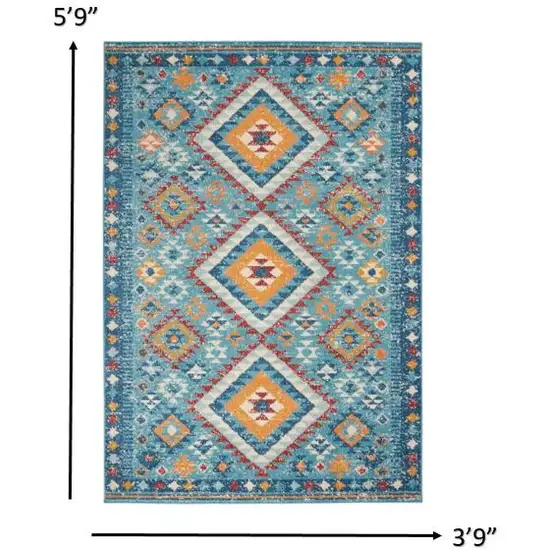 Blue and Multi Diamonds Area Rug Photo 6