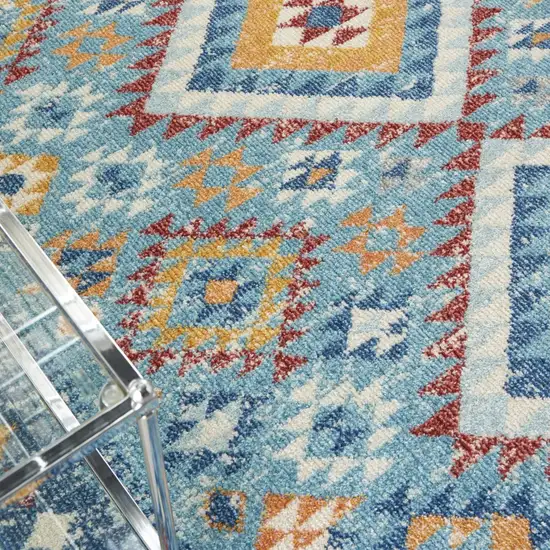 Blue and Multi Diamonds Area Rug Photo 4