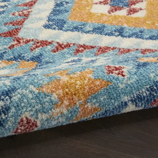 Blue and Multi Diamonds Area Rug Photo 3