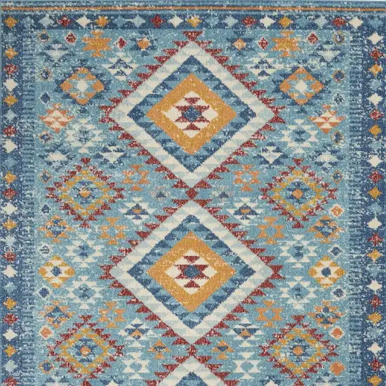 Blue and Multi Diamonds Area Rug Photo 8