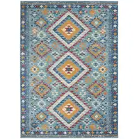 Photo of Blue and Multi Diamonds Area Rug