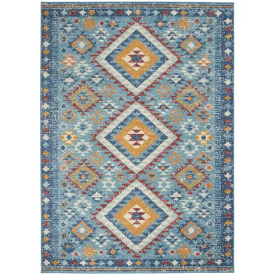 Blue and Multi Diamonds Area Rug Photo 1