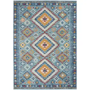 Photo of Blue and Multi Diamonds Area Rug