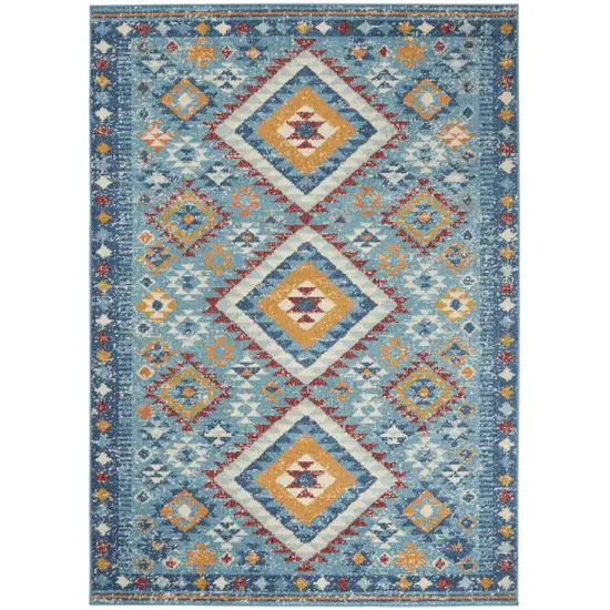 Blue and Multi Diamonds Area Rug Photo 9