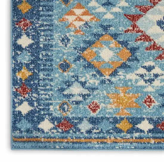 Blue and Multi Diamonds Area Rug Photo 4