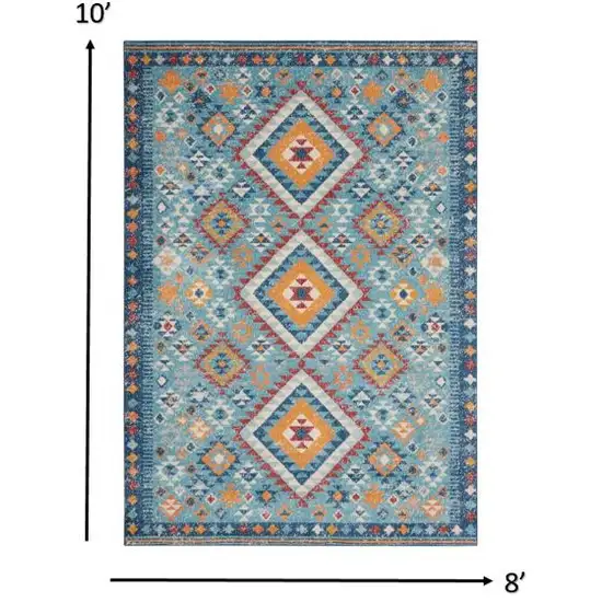 Blue and Multi Diamonds Area Rug Photo 8