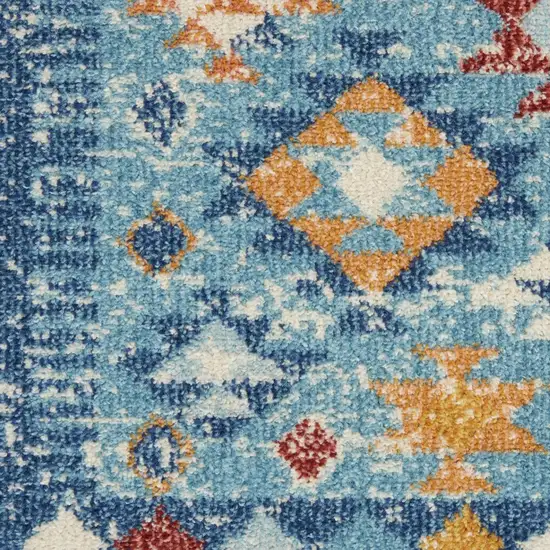 Blue and Multi Diamonds Area Rug Photo 5