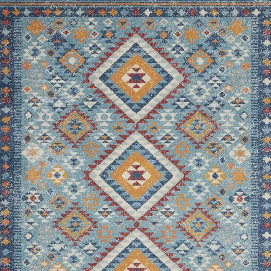 Blue and Multi Diamonds Area Rug Photo 12