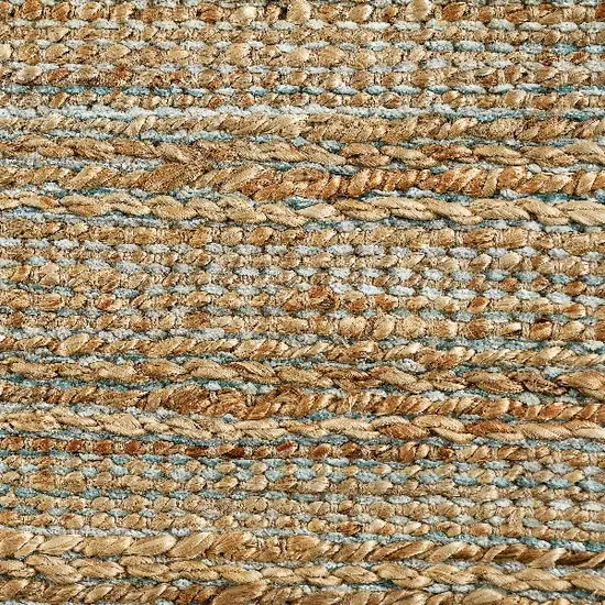 Blue and Natural Braided Jute Area Rug Photo 2
