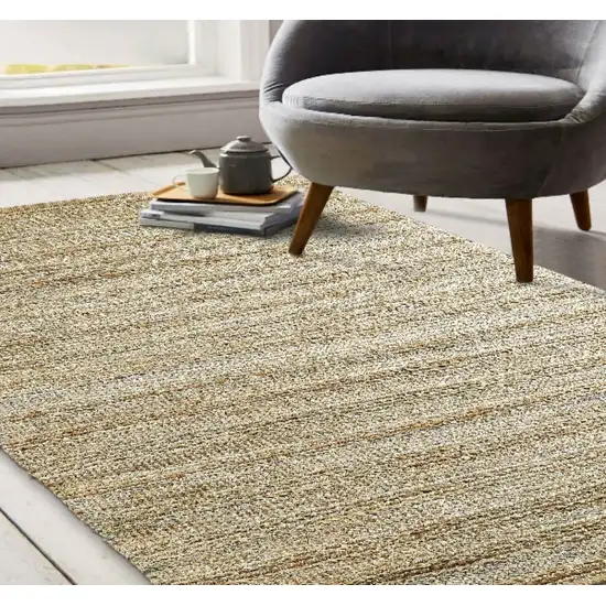 Blue and Natural Braided Jute Area Rug Photo 7