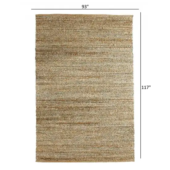 Blue and Natural Braided Jute Area Rug Photo 3