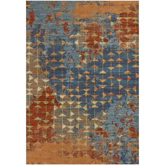 Blue and Orange Area Rug Photo 2