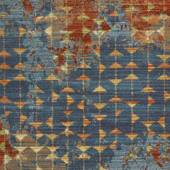 Blue and Orange Area Rug Photo 7