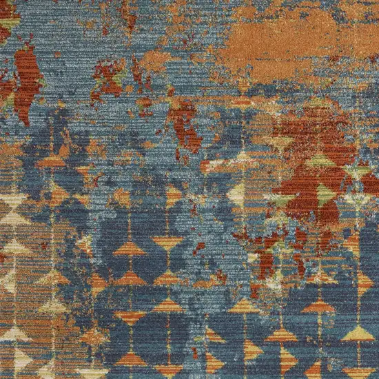 Blue and Orange Area Rug Photo 6