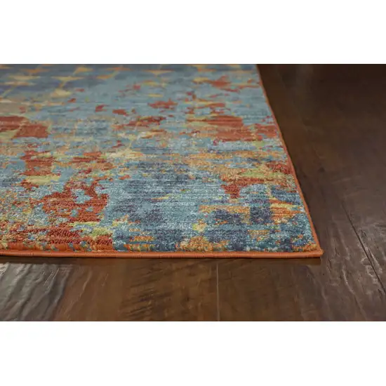 Blue and Orange Area Rug Photo 4