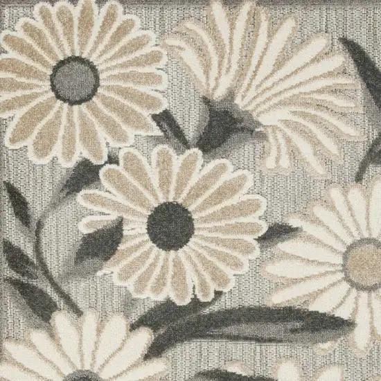 Beige Floral Indoor Outdoor Area Rug Photo 5