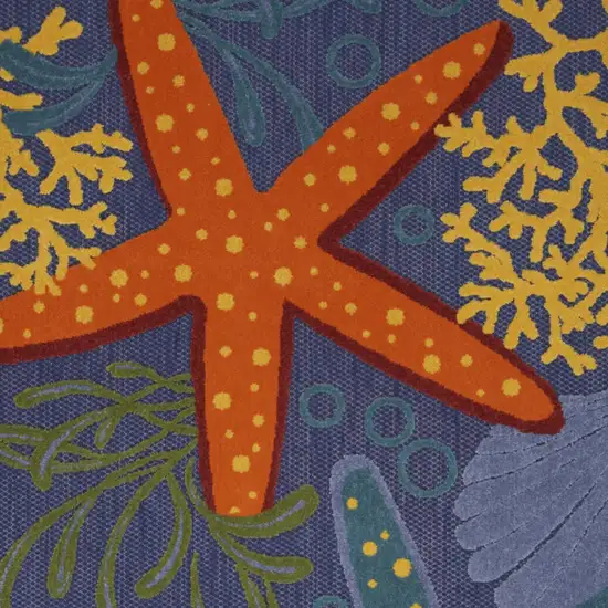 Blue Starfish Indoor Outdoor Area Rug Photo 5