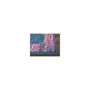 Photo of Blue and Pink Medallion Runner Rug