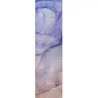 Photo of Blue and Purple Abstract Washable Non Skid Indoor Outdoor Runner Rug