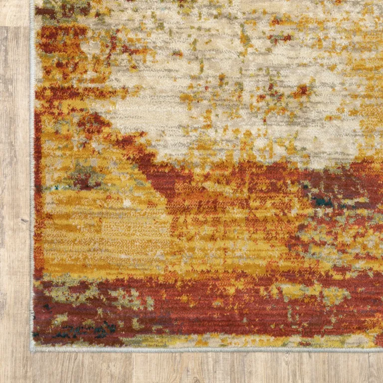 Blue and Red Distressed Area Rug Photo 2