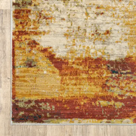 Blue and Red Distressed Runner Rug Photo 2