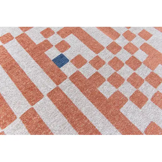 Blue and Red Geometric Non Skid Area Rug Photo 4