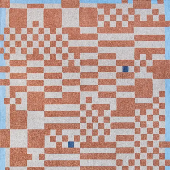 Blue and Red Geometric Non Skid Area Rug Photo 7