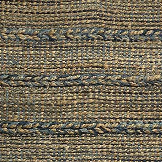 Tan and Blue Hand Woven Area Rug Photo 8