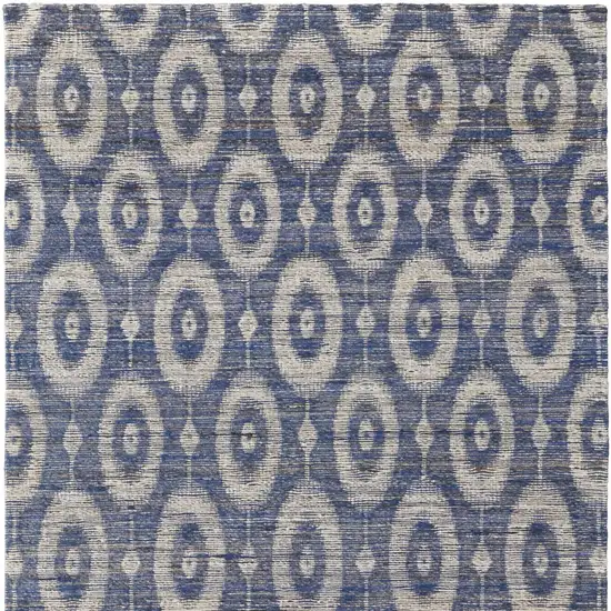 Blue and Tan Geometric Hand Woven Area Rug Photo 7