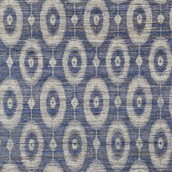 Blue and Tan Geometric Hand Woven Area Rug Photo 9