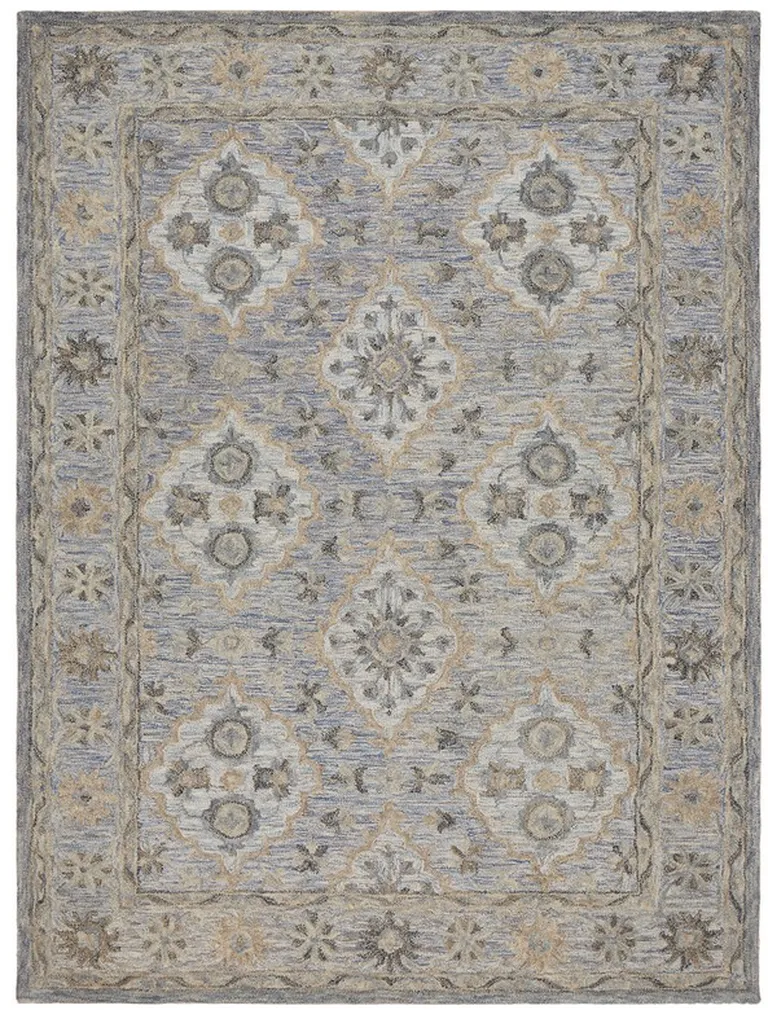 Blue and Tan Traditional Area Rug Photo 1