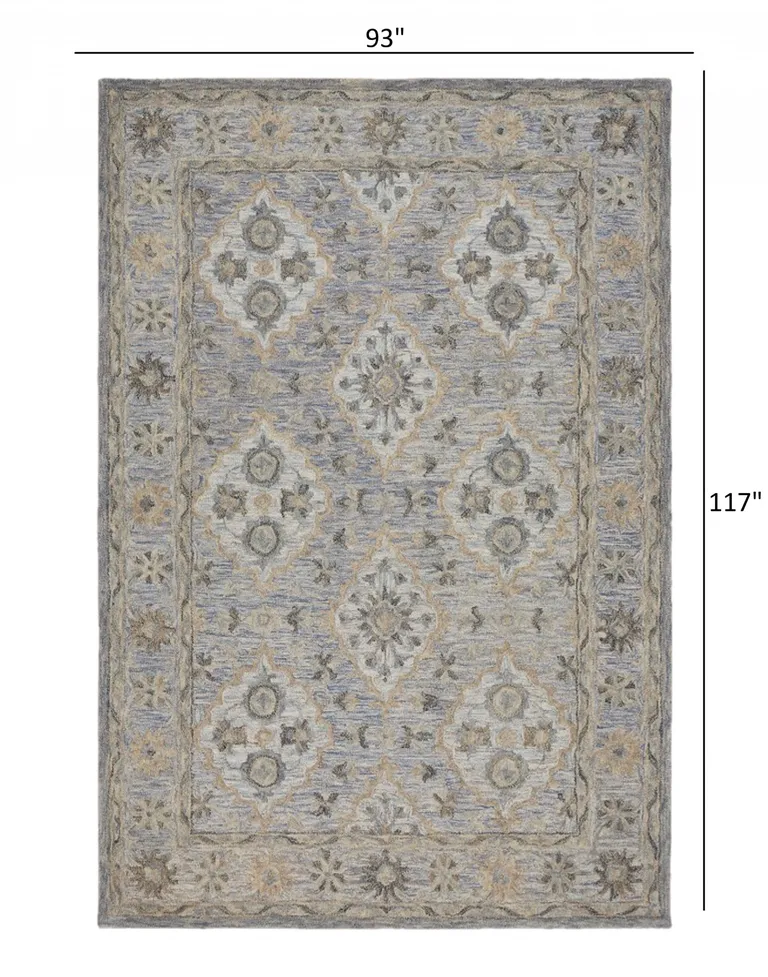 Blue and Tan Traditional Area Rug Photo 5