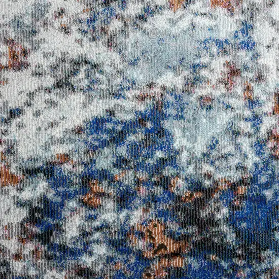 Blue and White Abstract Ocean Area Rug Photo 2