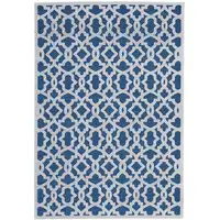 Photo of Blue and White Geometric Power Loom Area Rug