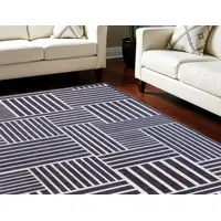 Photo of Blue and White Striped Power Loom Area Rug