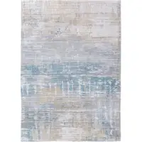 Photo of Blue and Yellow Abstract Non Skid Area Rug