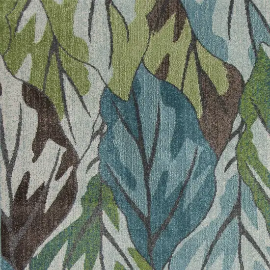 Blue or Green Leaves Area Rug Photo 1