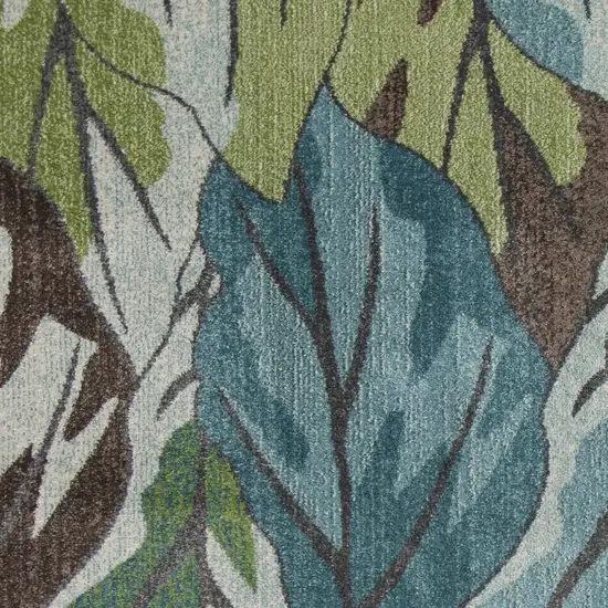 Blue or Green Leaves Area Rug Photo 3