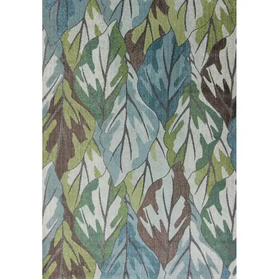 Blue Or Green Leaves Area Rug Photo 2