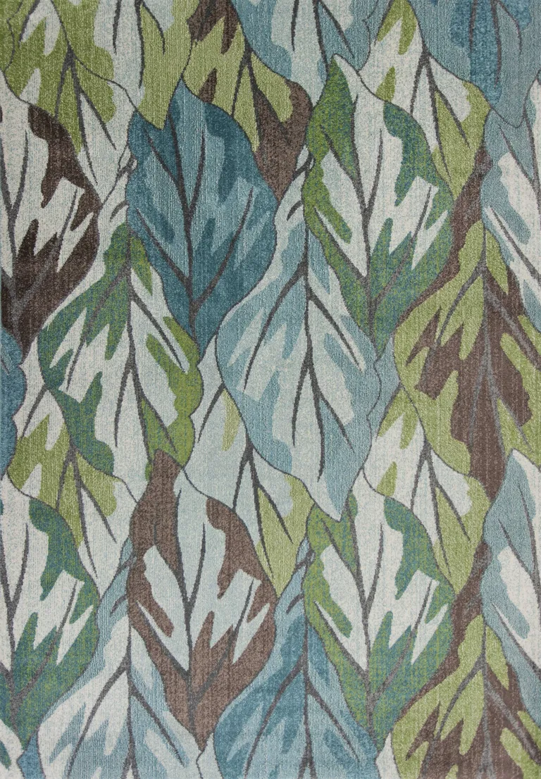 Blue or Green Leaves Area Rug Photo 2