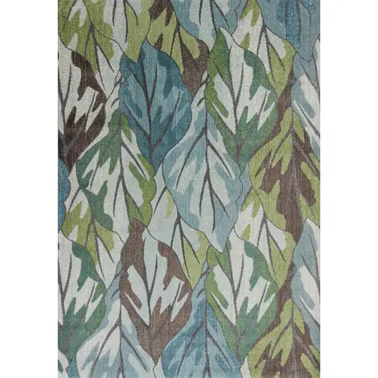 Blue or Green Leaves Area Rug Photo 2