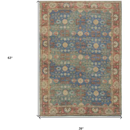 Blue Or Red Jute Area Rug Photo 3