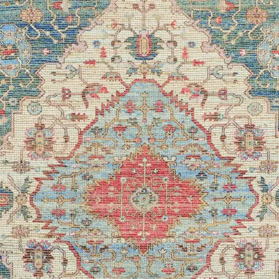 Blue Or Red Vintage Diamond Jute Area Rug Photo 4