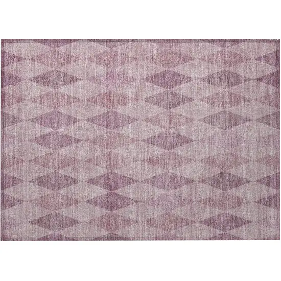 Blush Geometric Washable Non Skid Indoor Outdoor Area Rug Photo 5