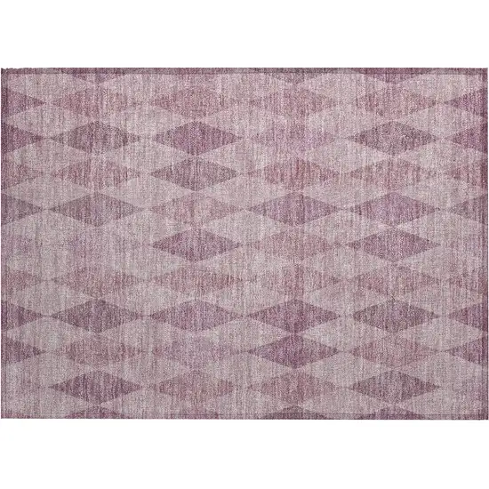 Blush Geometric Washable Non Skid Indoor Outdoor Area Rug Photo 2