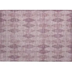 Photo of Blush Geometric Washable Non Skid Indoor Outdoor Area Rug