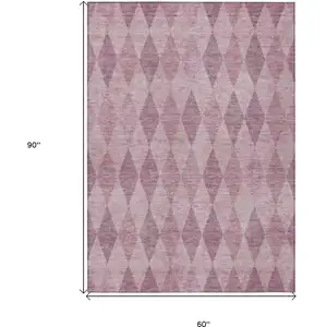 Photo of Blush Geometric Washable Non Skid Indoor Outdoor Area Rug